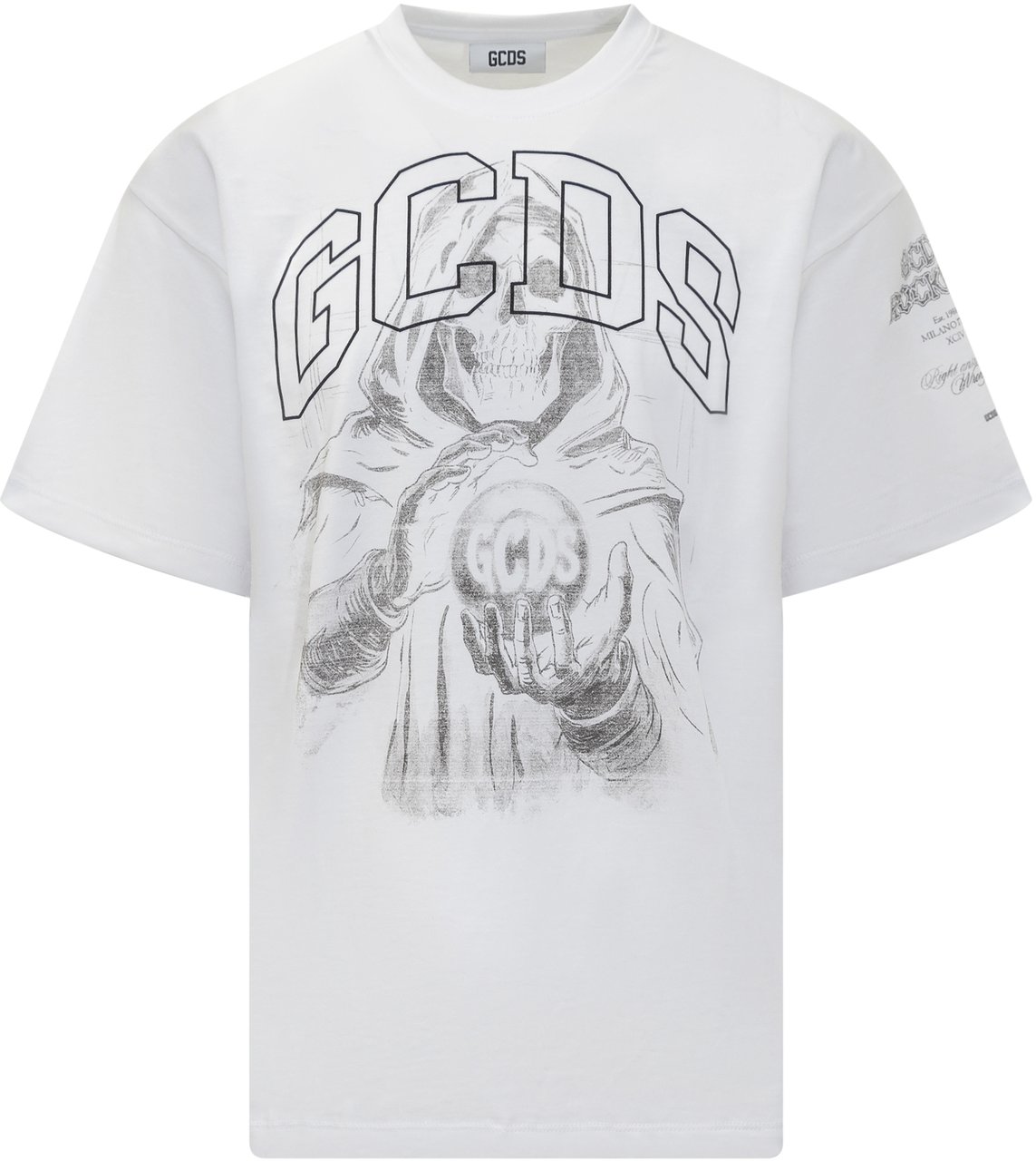 GCDS GCDS T-Shirt con Stampa Grim Reaper Wit