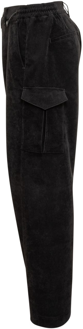 GCDS Pantaloni GCDS in Velluto Nero con Tasche Cargo Zwart