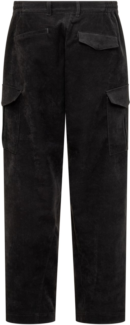 GCDS Pantaloni GCDS in Velluto Nero con Tasche Cargo Zwart