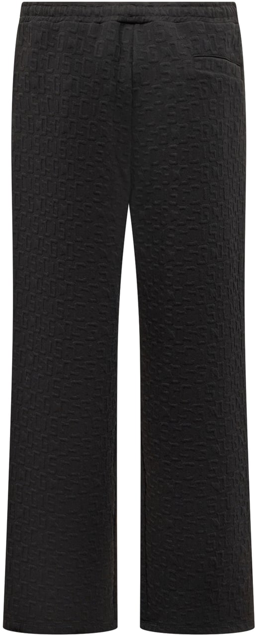 GCDS GCDS Pantaloni Neri con Logo in Rilievo Zwart