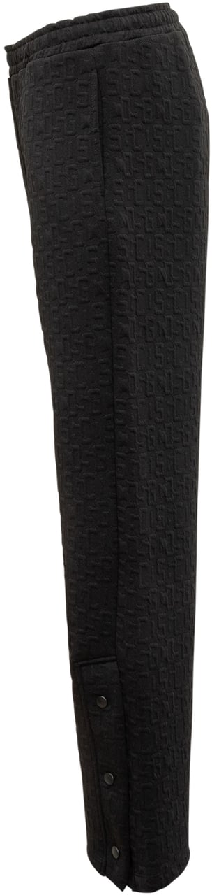 GCDS GCDS Pantaloni Neri con Logo in Rilievo Zwart