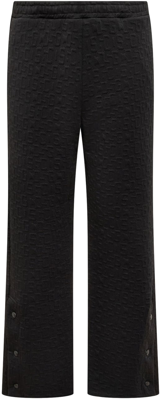 GCDS GCDS Pantaloni Neri con Logo in Rilievo Zwart