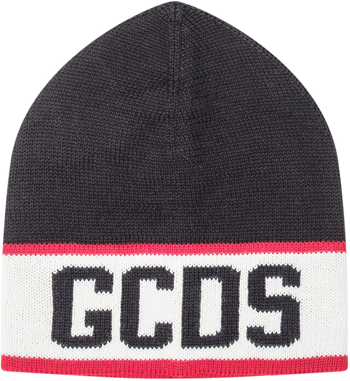 GCDS GCDS Logo Knit Beanie in Lana Nera Zwart