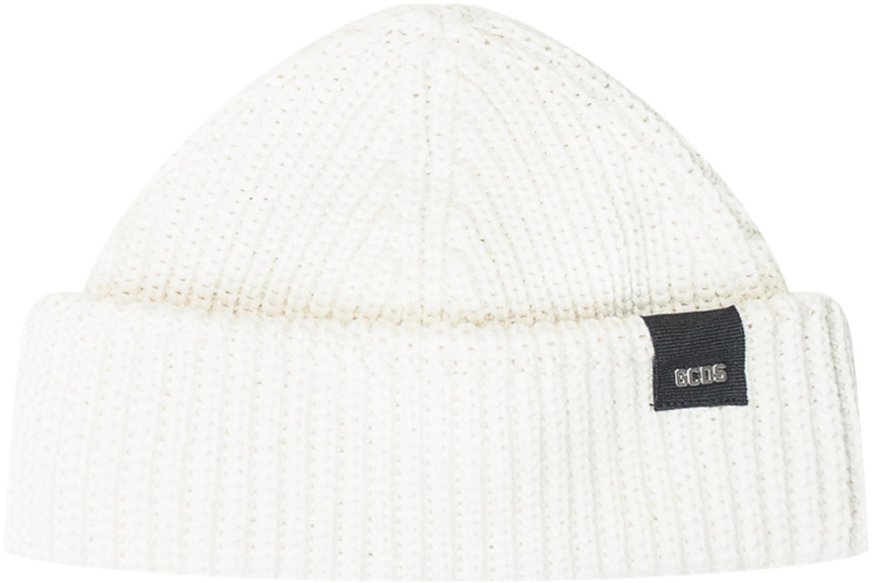 GCDS Cappello in Lana Bianco GCDS Wit