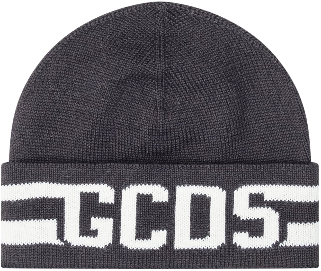 GCDS GCDS Logo Beanie in Lana Nera Zwart