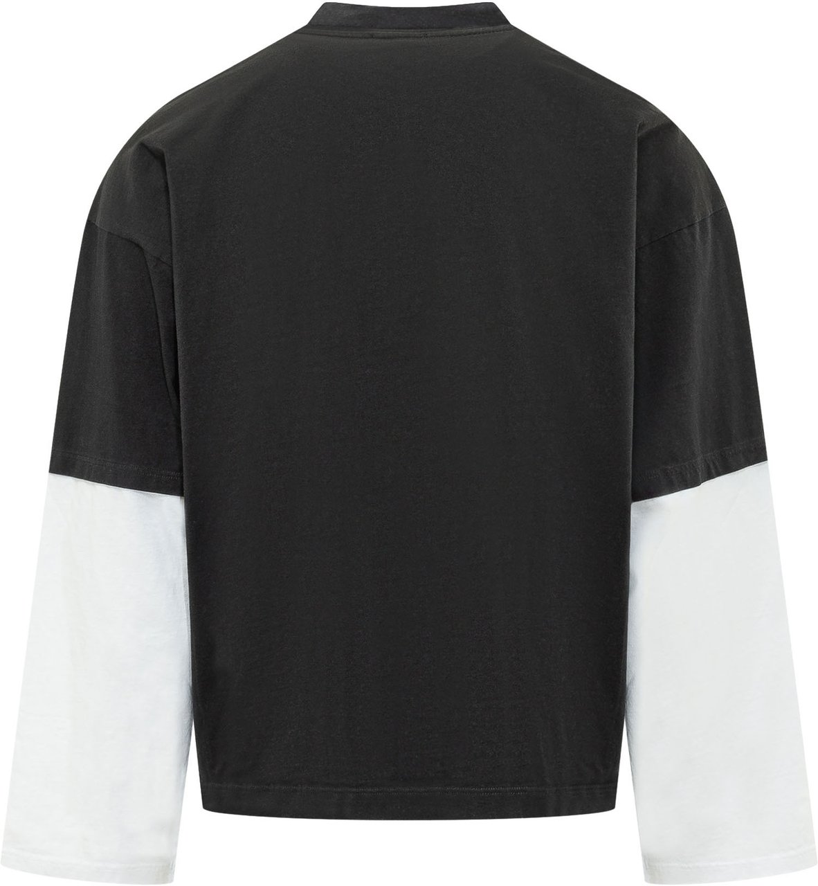GCDS T-shirt con Logo Traforato e Maniche Lunghe Zwart