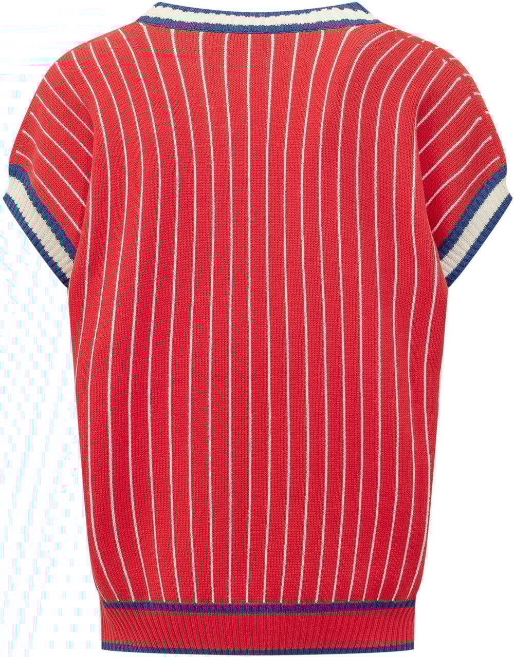 GCDS Maglia Senza Maniche con Scollo a V Rood