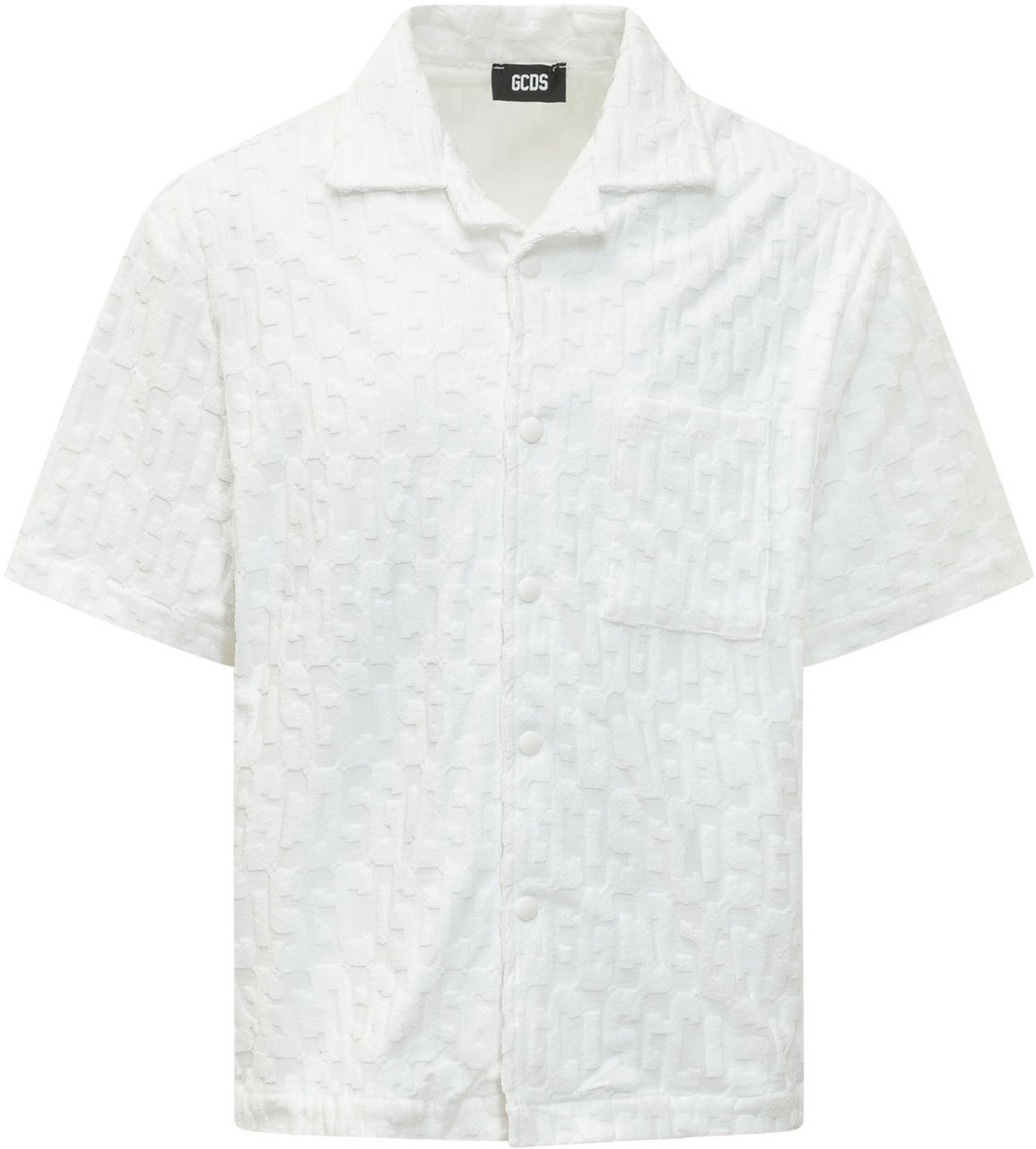 GCDS Camicia Bowling con Tasca Applicata Wit