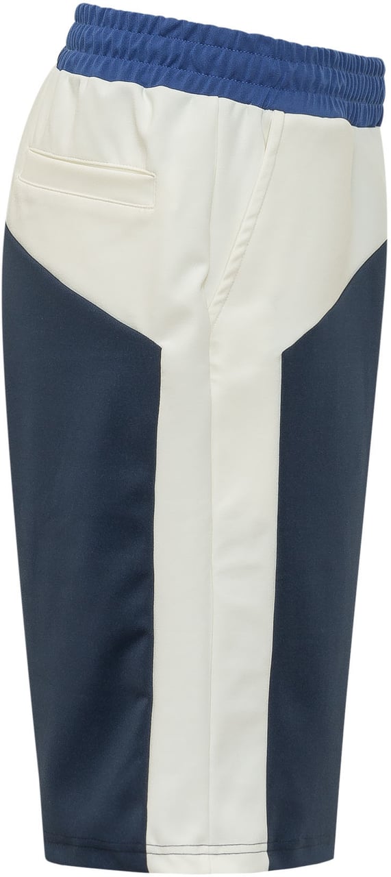 GCDS Shorts Color Block con Vita Elasticizzata Navy