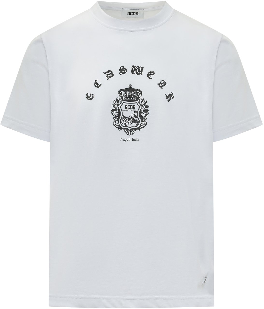 GCDS Stemma SS T-shirt con Stampa Frontale Wit