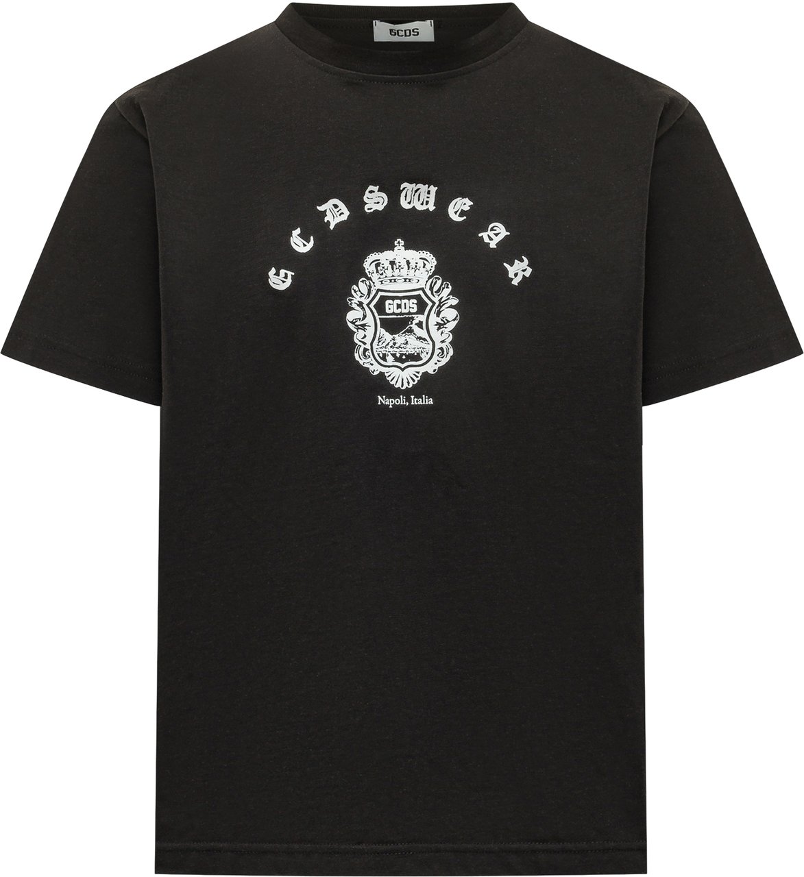 GCDS Stemma SS T-shirt con Stampa Frontale Zwart
