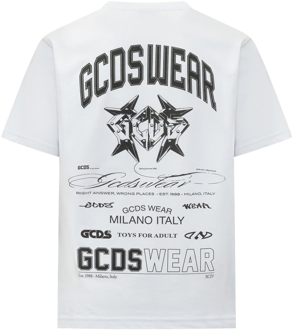 GCDS History SS T-shirt con Stampa Grafica Wit