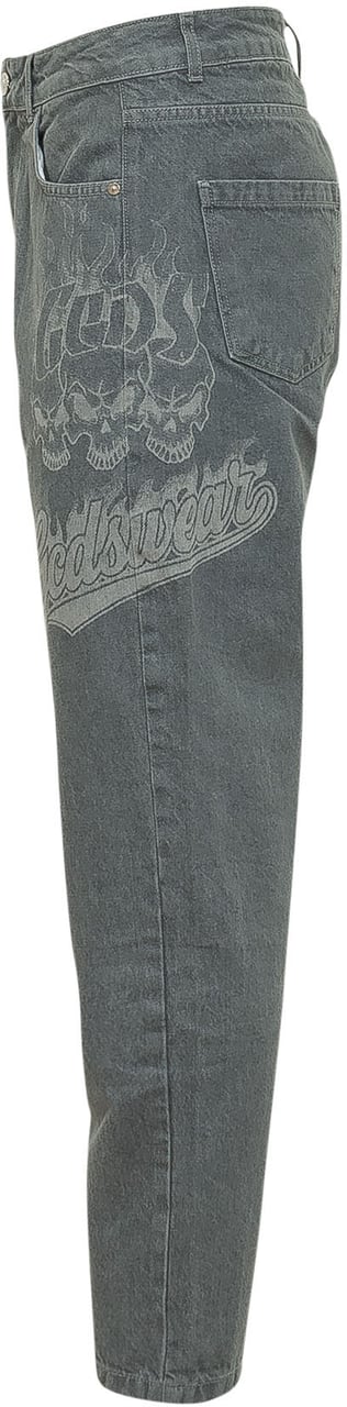GCDS Jeans Carrot con Stampa Grafica Grijs