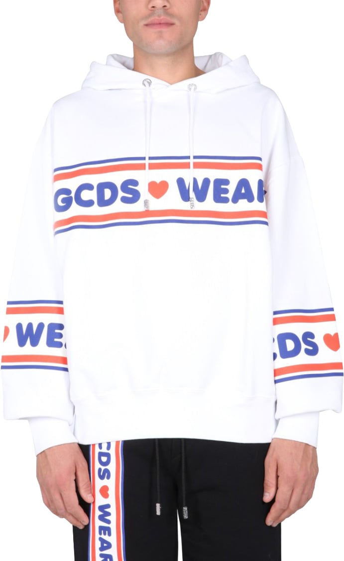 GCDS "Cute Tape" Logo Sweatshirt Wit