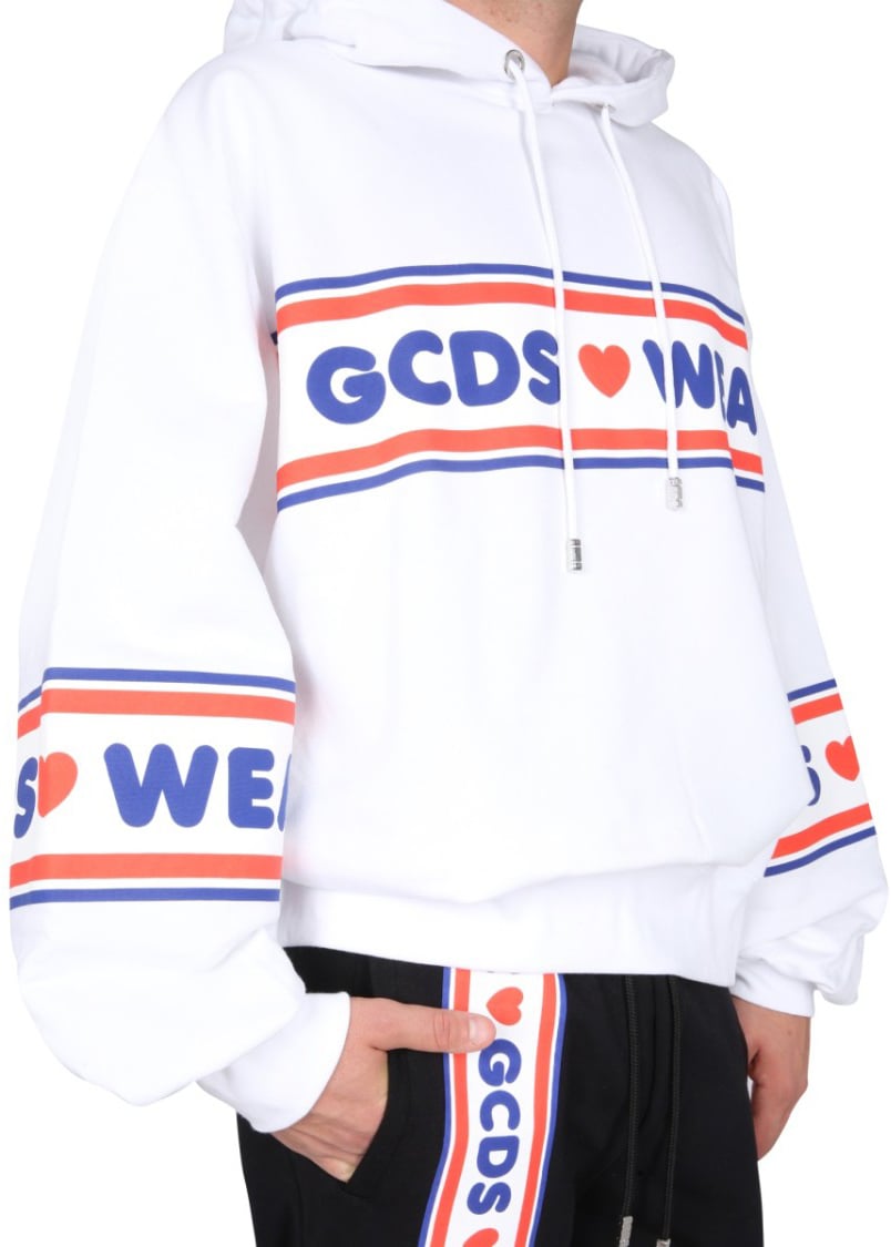 GCDS "Cute Tape" Logo Sweatshirt Wit