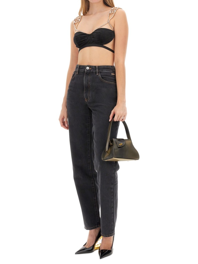 GCDS Straight-Leg Black Denim Jeans Zwart