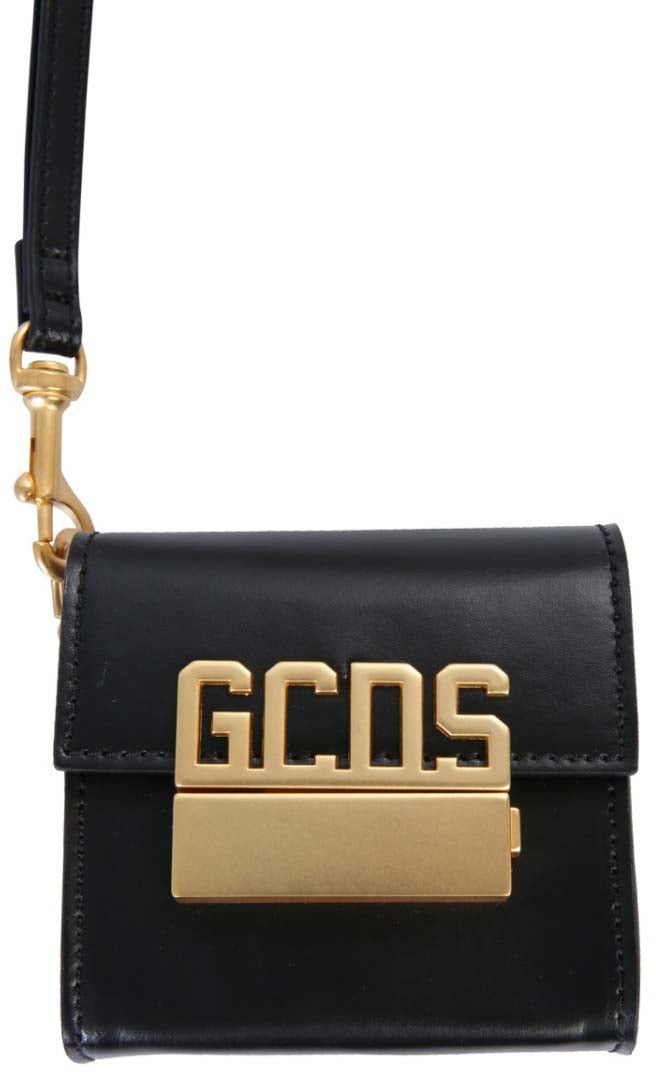GCDS Compact Black Belt Bag Maroon