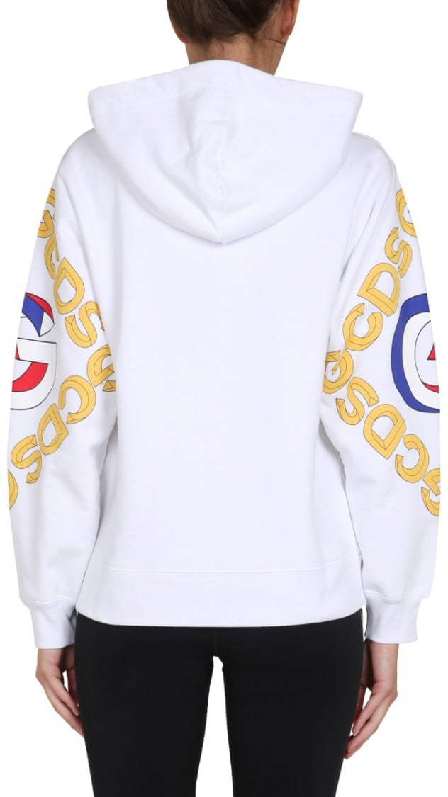 GCDS Relaxed Fit Cotton Hoodie Zilver