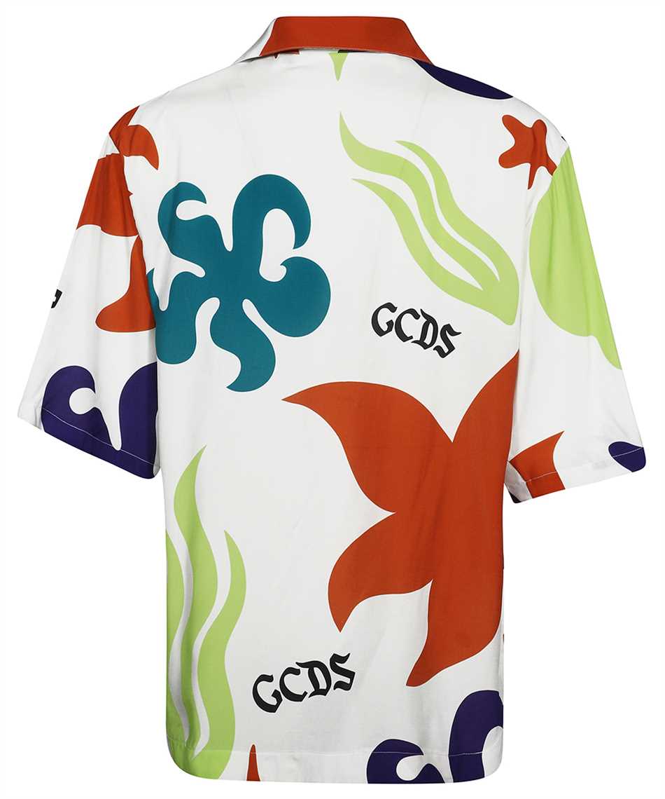 GCDS Printed viscose shirt Wit