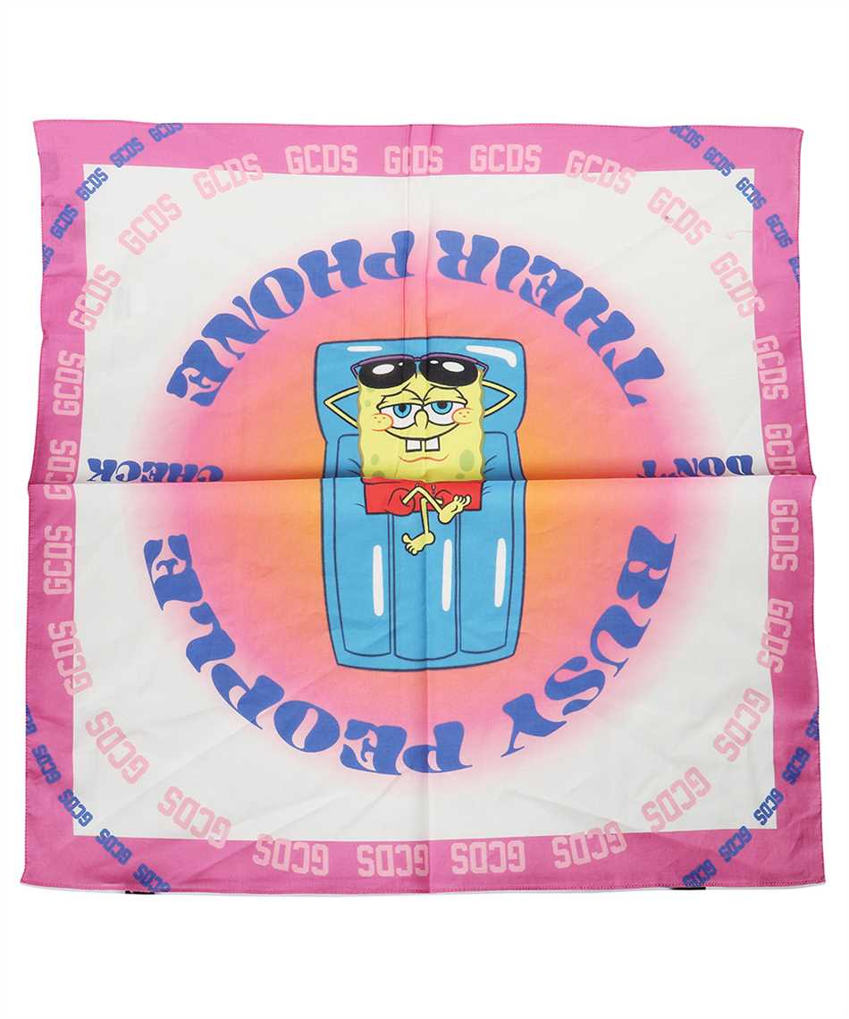 GCDS Cotton scarf with print Roze