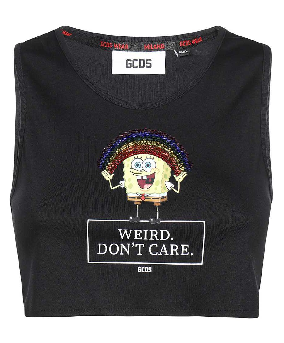 GCDS Cotton crop-top Zwart