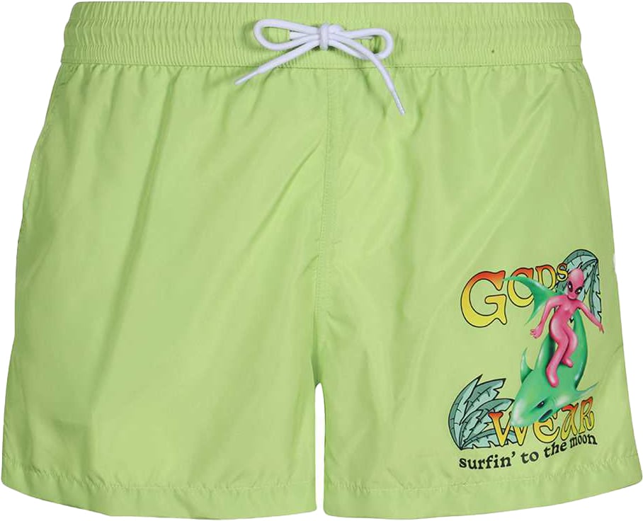 GCDS Nylon swim shorts Groen