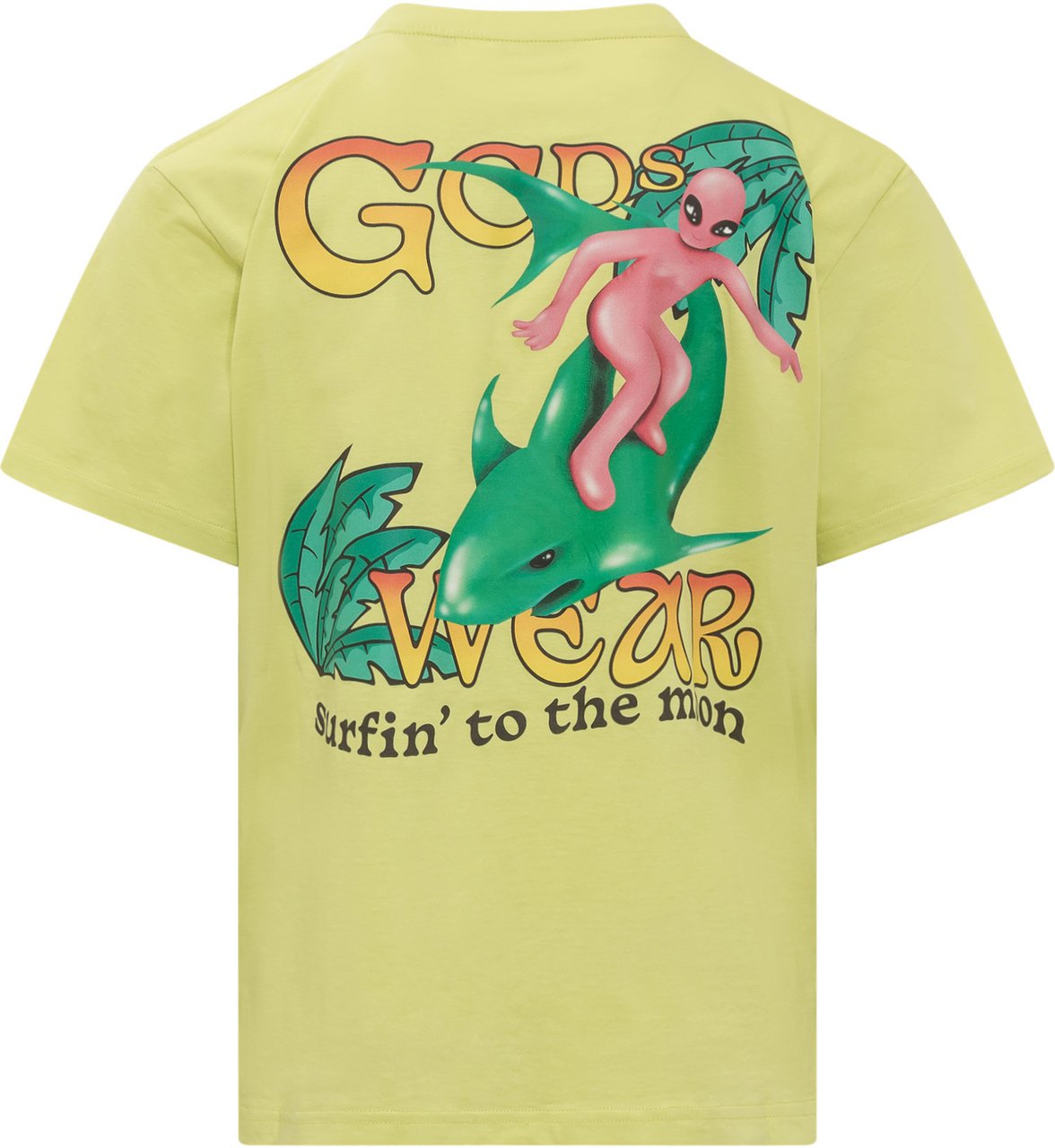 GCDS T-Shirt Surfing Wirdo Geel