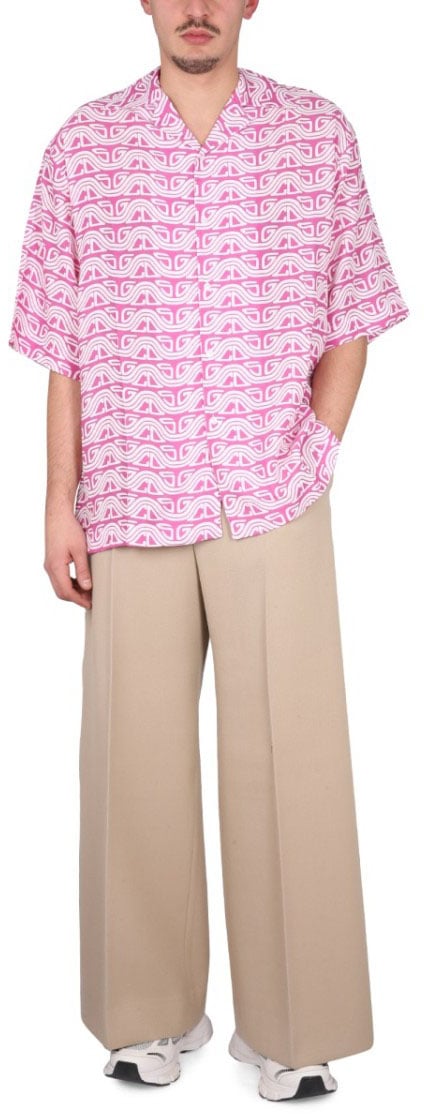 GCDS Monogram Waved Shirt Roze