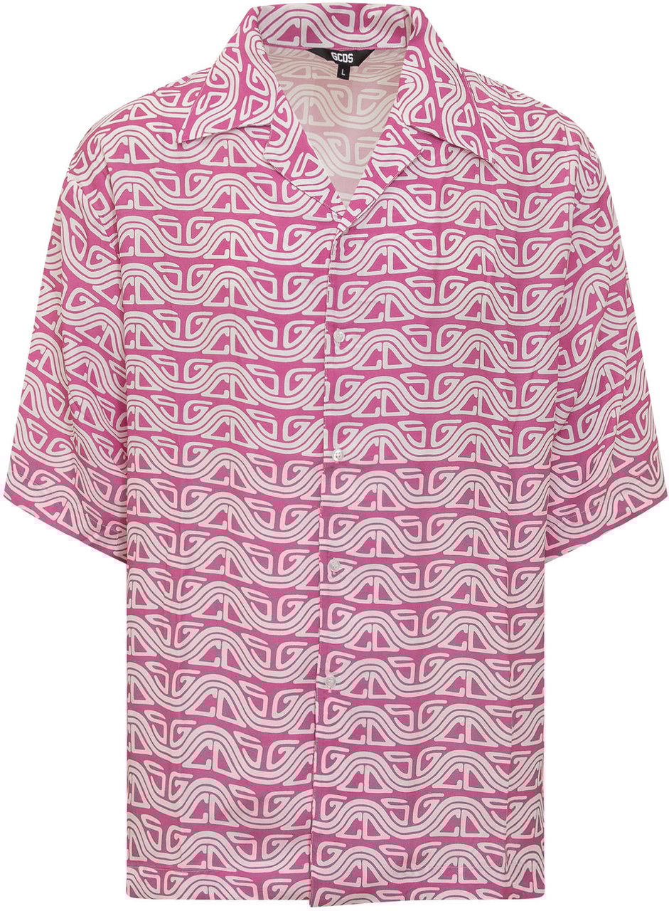 GCDS Camicia Waved Logo Rood