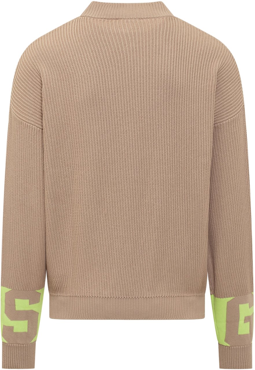 GCDS Maglione Low Band Beige