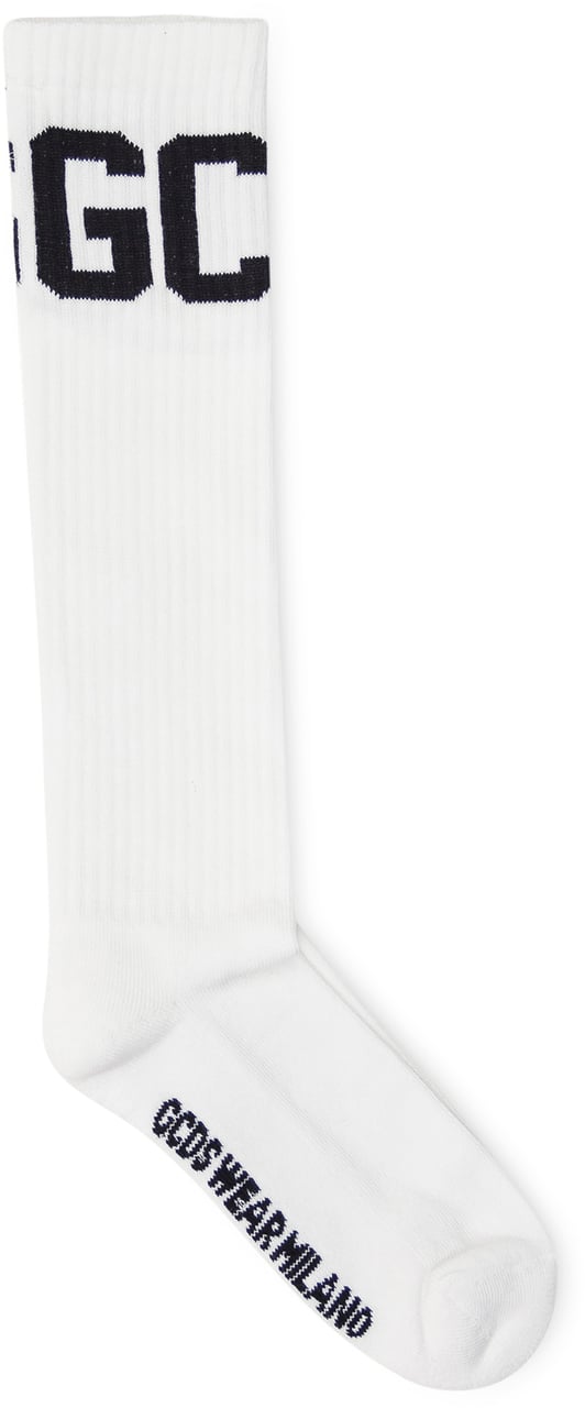 GCDS Calze Mid con Logo Wit
