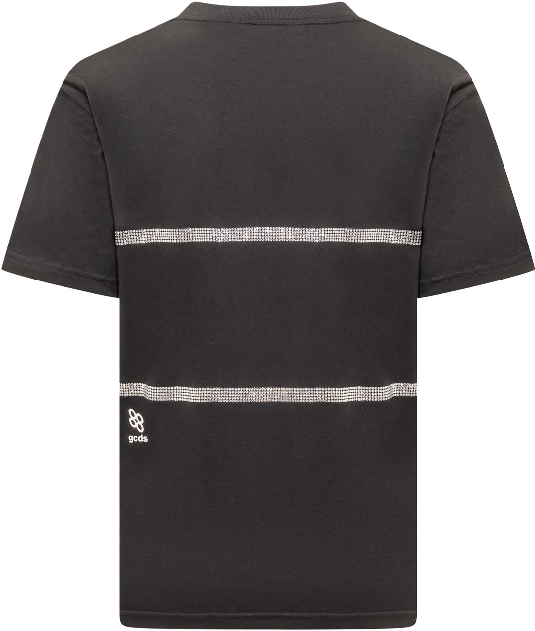 GCDS T-Shirt con Logo Bling Zwart