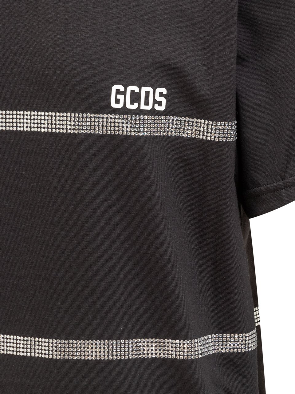 GCDS T-Shirt con Logo Bling Zwart
