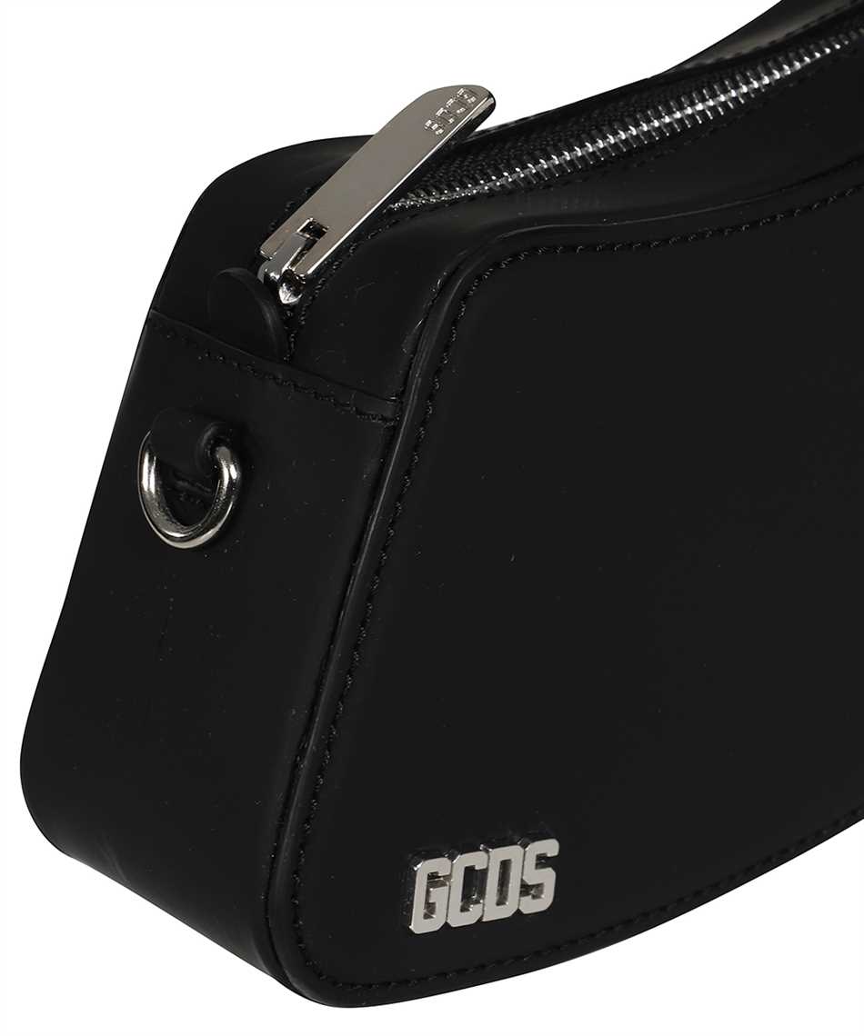 GCDS Leather shoulder bag Zwart