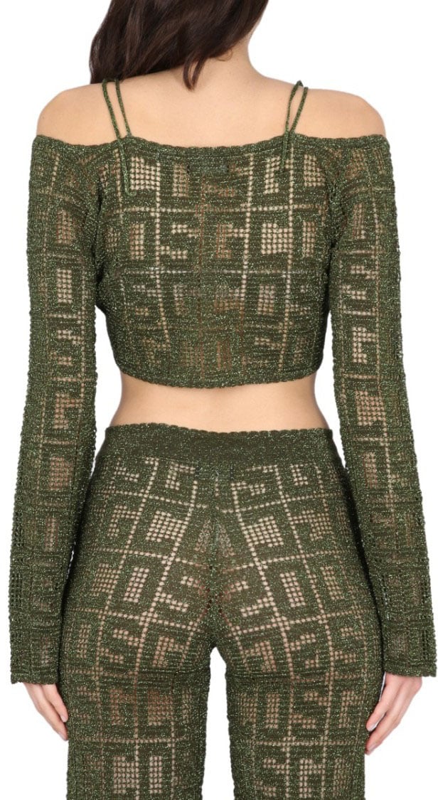 GCDS Monogram Macrame Top Groen