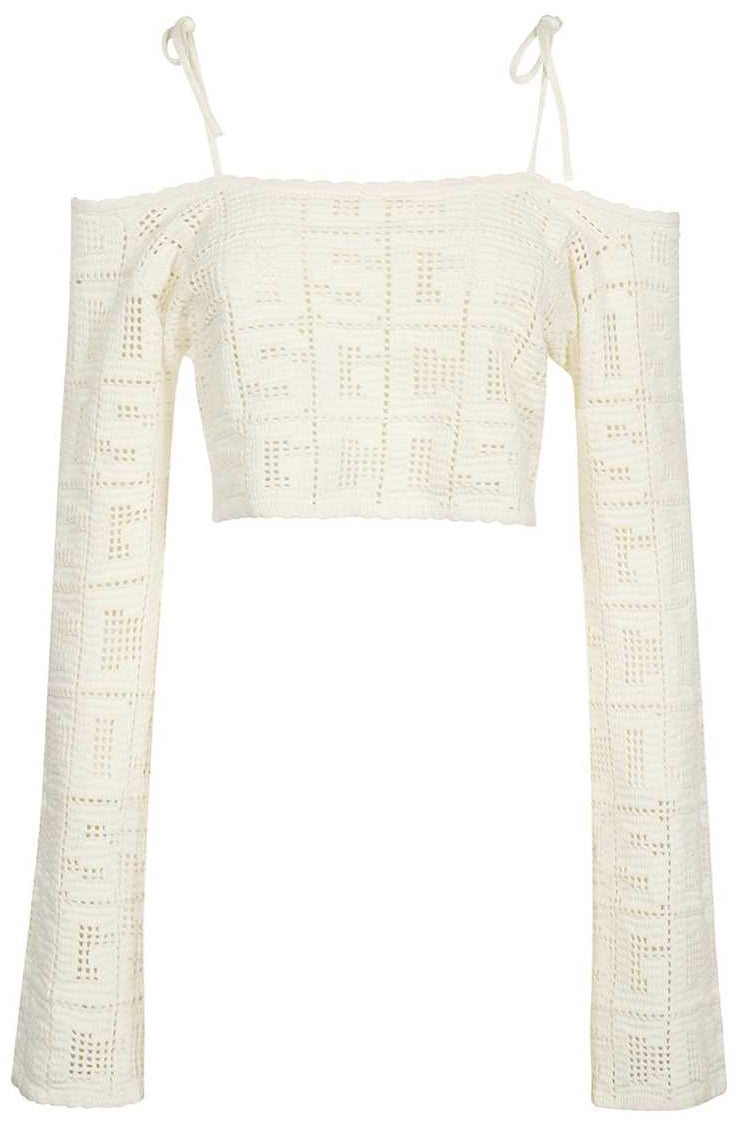 GCDS Knitted crop top Neutraal