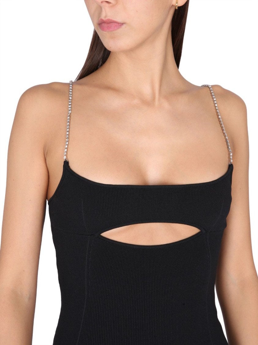 GCDS Cut-Out Mini Dress Zwart