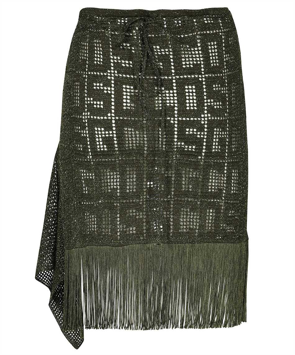 GCDS Fringed knit skirt Groen