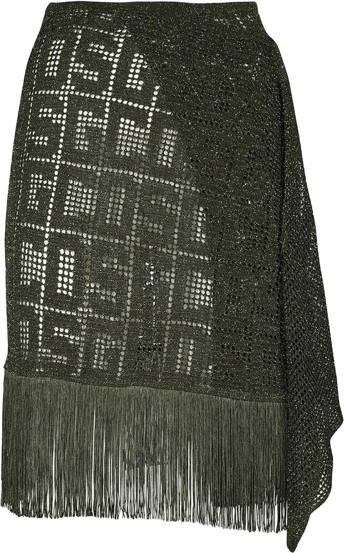 GCDS Fringed knit skirt Groen