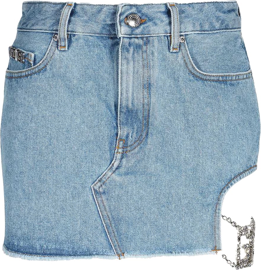 GCDS Denim mini skirt Blauw