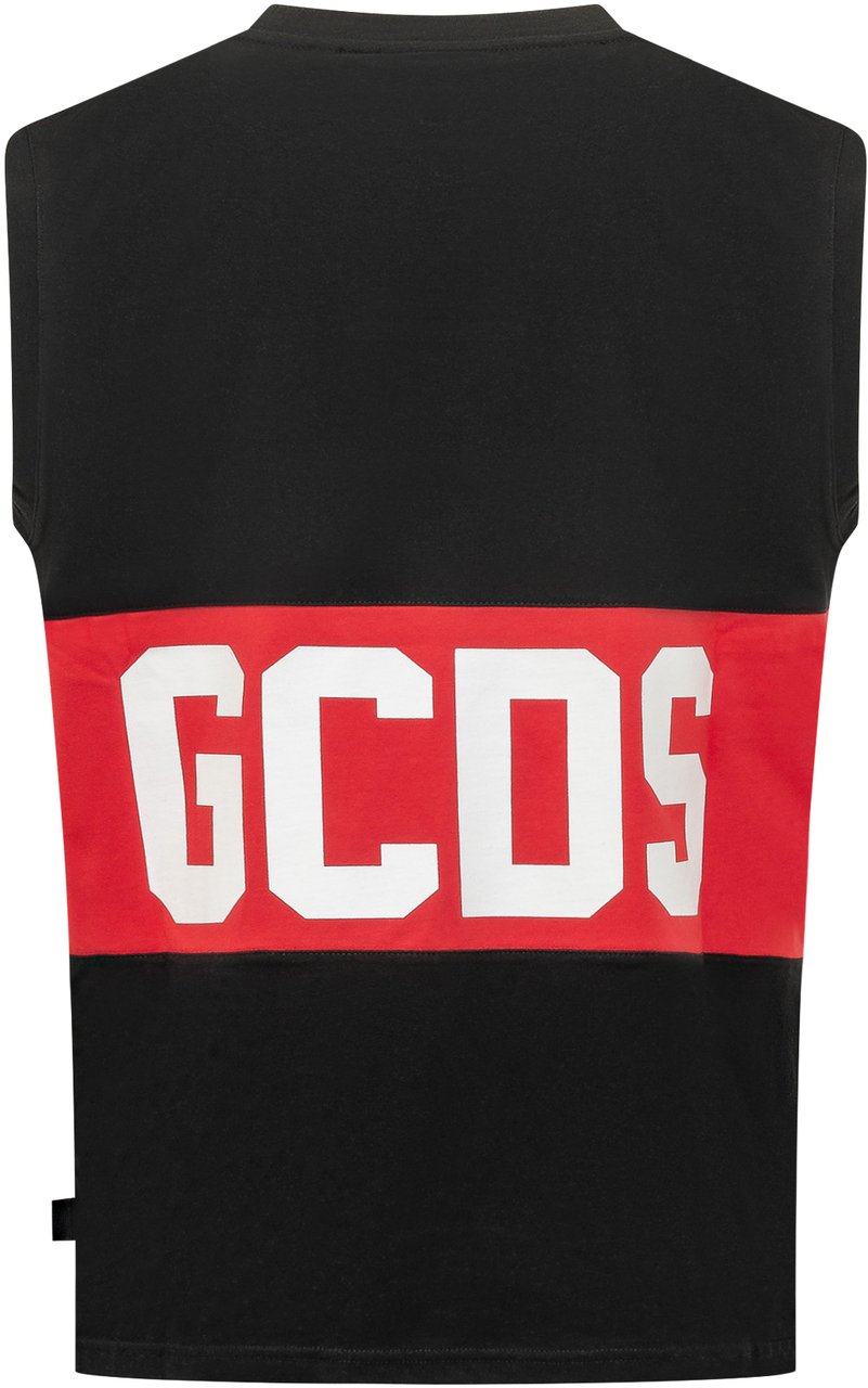 GCDS Canottiera con Logo Stampa Frontale Zwart