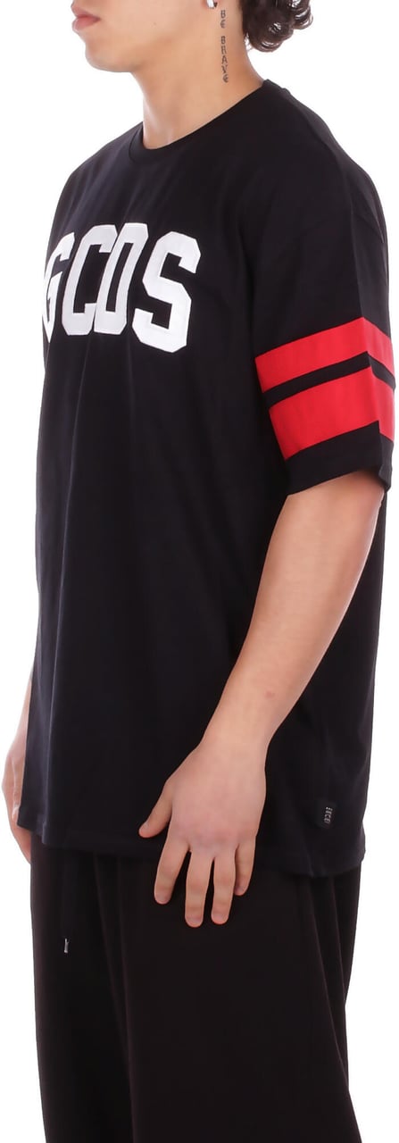 GCDS T-Shirts And Polos Black Red Zwart