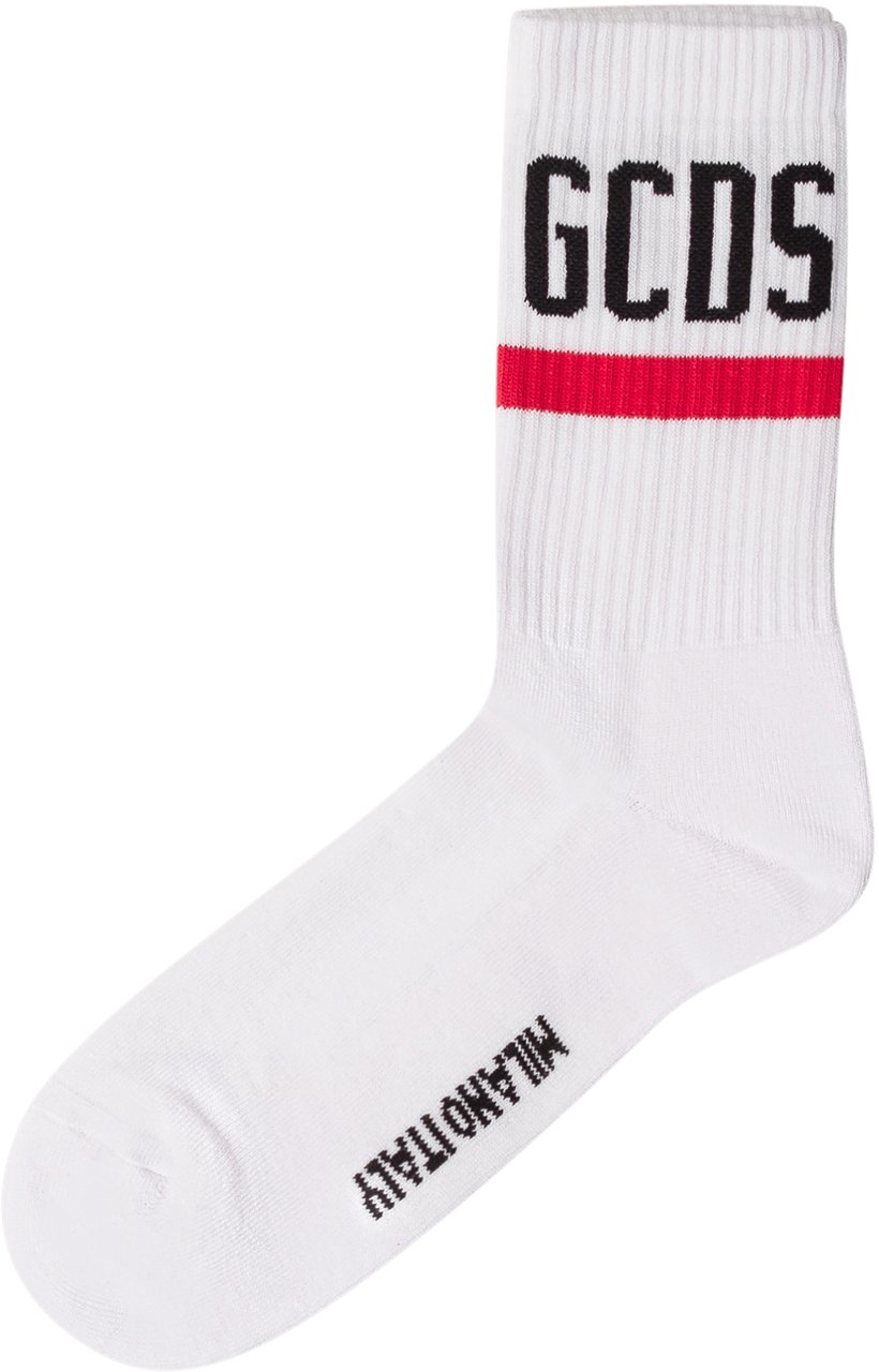 GCDS Calzini Logo GCDS Wit