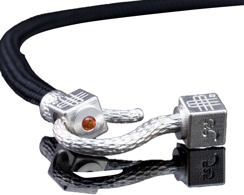Gebauer & Gebauer Bracelet BLACK SEA - 925 sterling silver with an orange topaz Zwart
