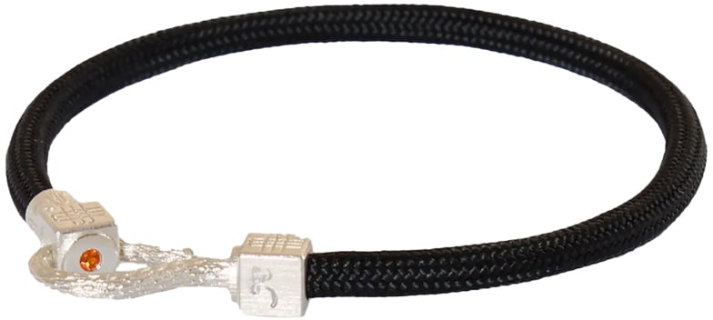 Gebauer & Gebauer Bracelet BLACK SEA - 925 sterling silver with an orange topaz Zwart