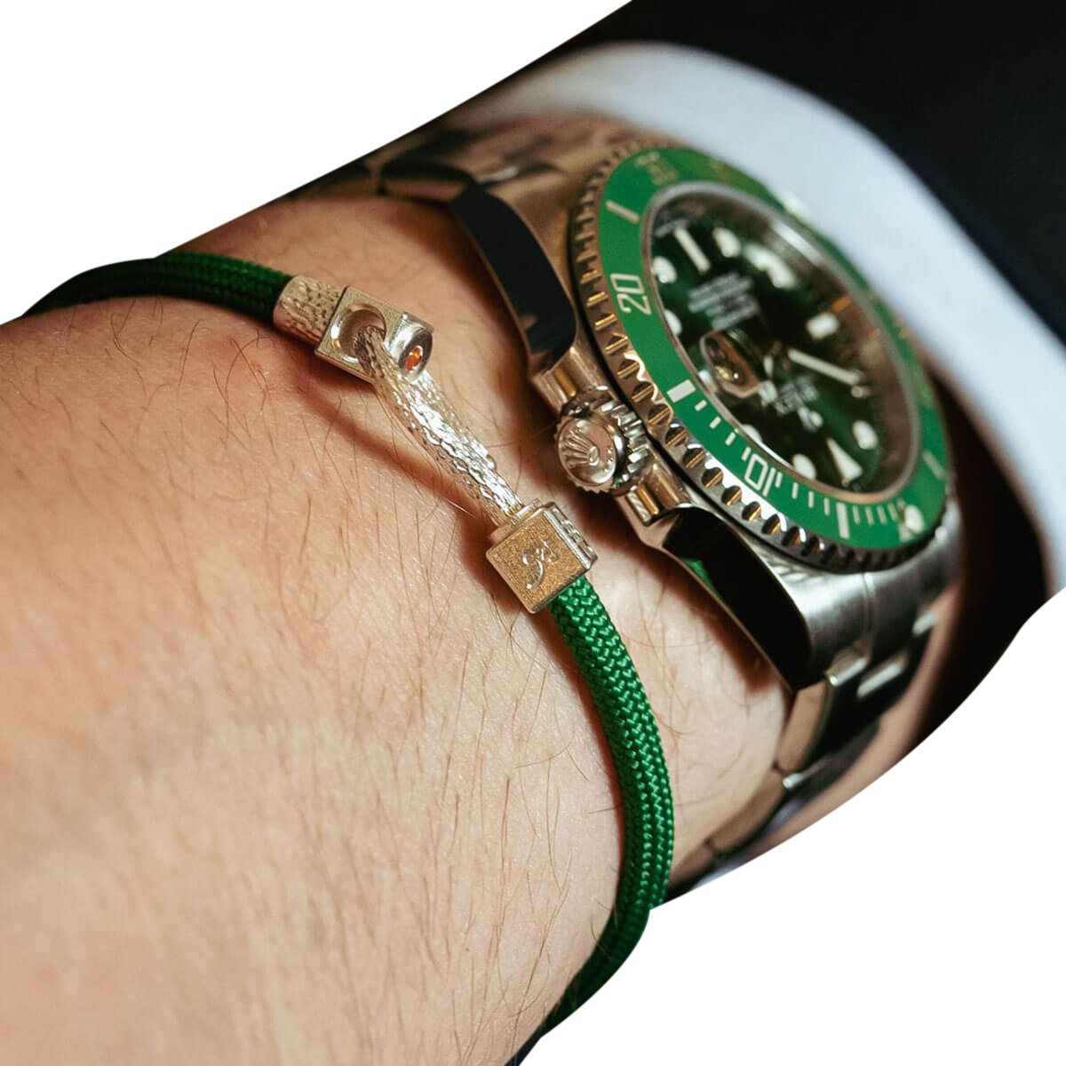 Gebauer & Gebauer Bracelet GREEN SEA - 925 sterling silver with an orange topaz Groen