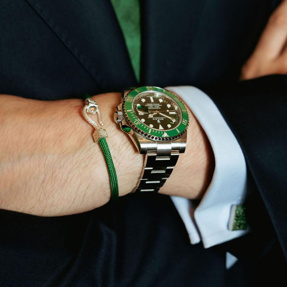 Gebauer & Gebauer Bracelet GREEN SEA - 925 sterling silver with an orange topaz Groen