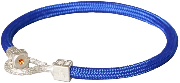 Gebauer & Gebauer Bracelet ROYAL BLUE SEA - 925 sterling silver with an orange topaz Blauw