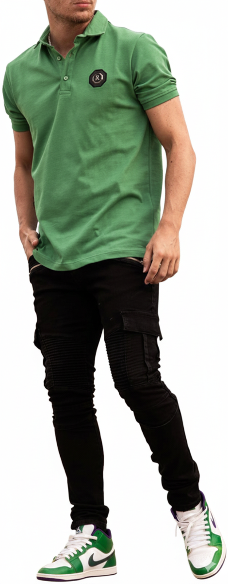 Richesse Soir Badge Polo Green Groen