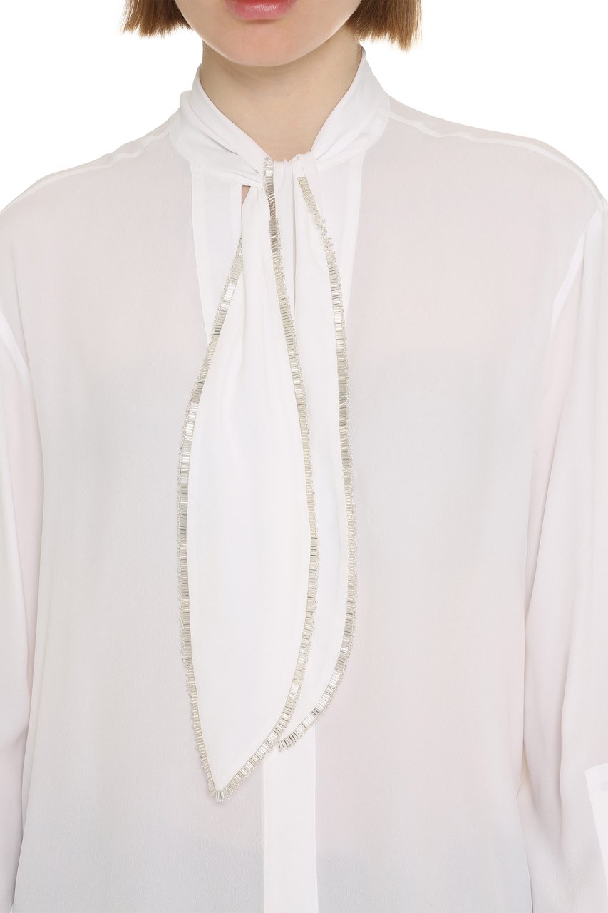 Genny Crêpe de chine shirt Wit